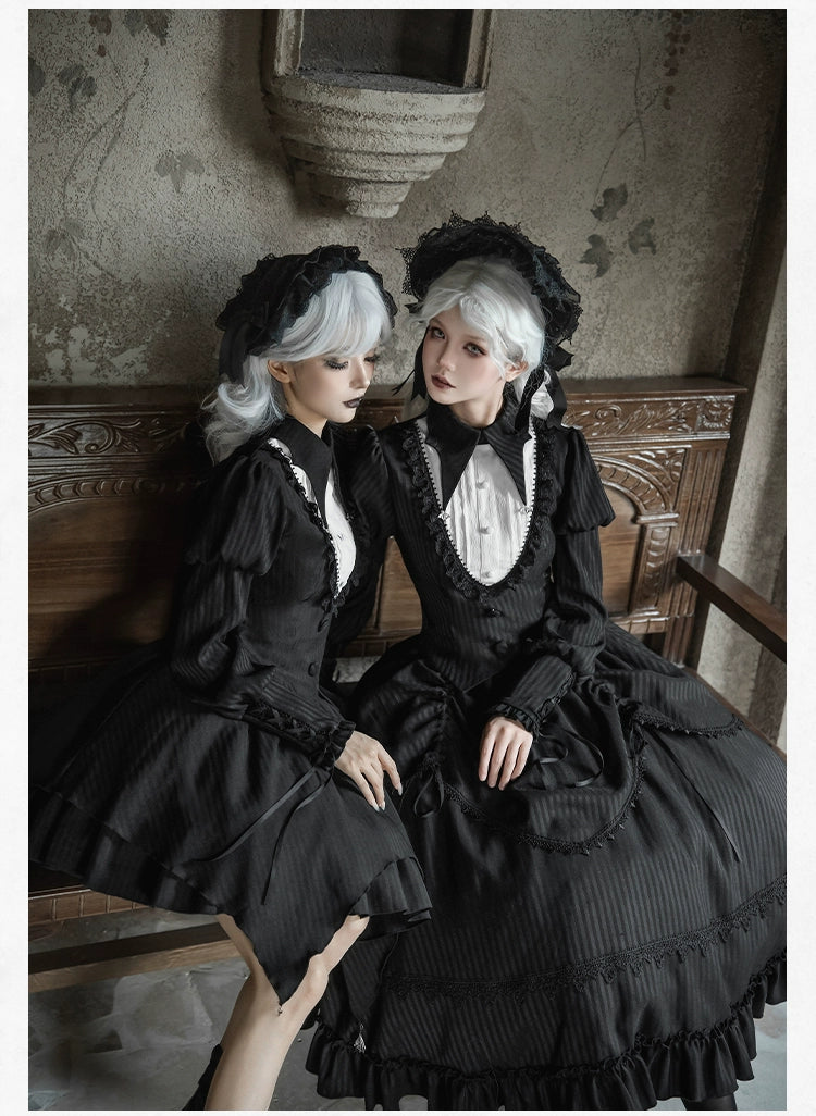 With PUJI - Night Talk - Gothic Lolita Skirt Dress Set, Batwing-shaped Accents 44188:797693