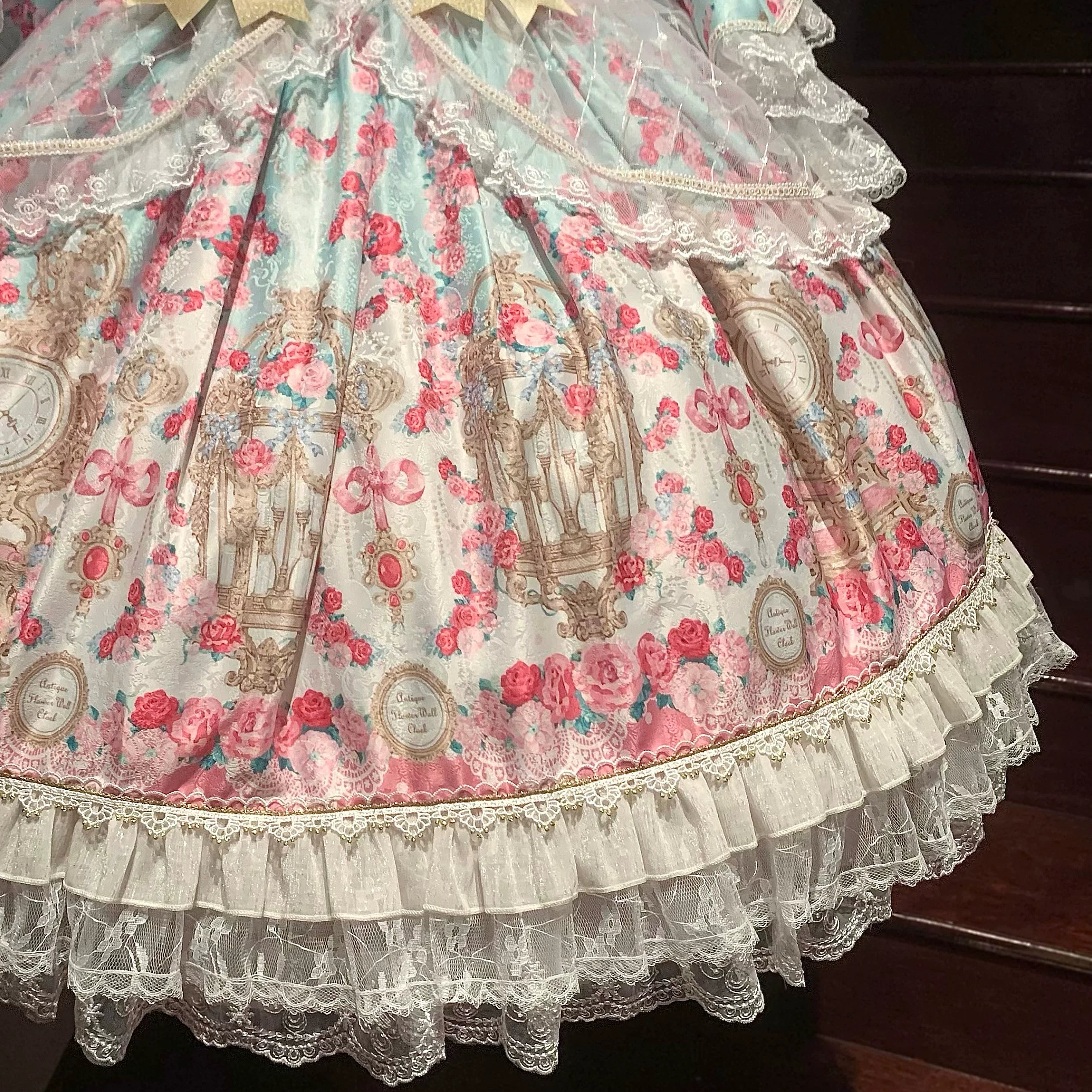 Rose Garden Prelude - Sweet Lolita OP Dress, Floral Printed