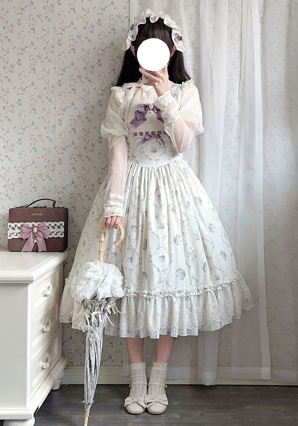 Miss Point~Customized Wood Rose 2.0 Elegant Vintage Jumper Dress 21392:302604