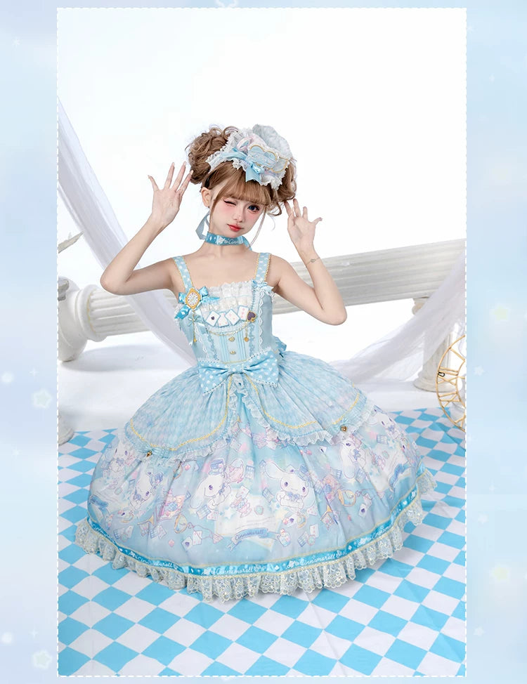 Cinnamoroll Magician - IP Collaboration Sweet Lolita Dress Set, Cinnamoroll Prints 45993:871359