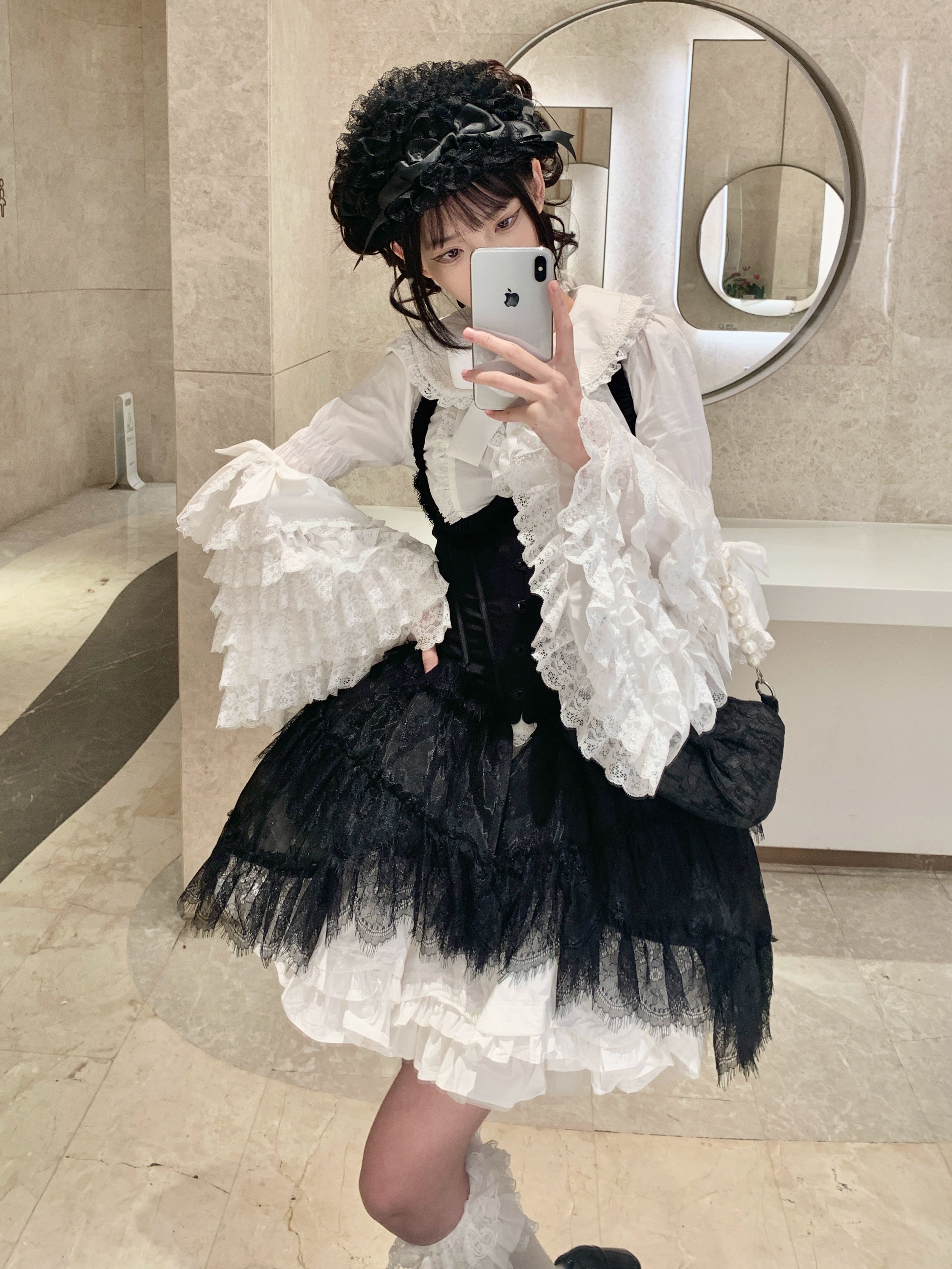 Mengfuzi - Cannelés - Elegant Lolita Cotton Blouse, Hime Sleeve 34840:465896