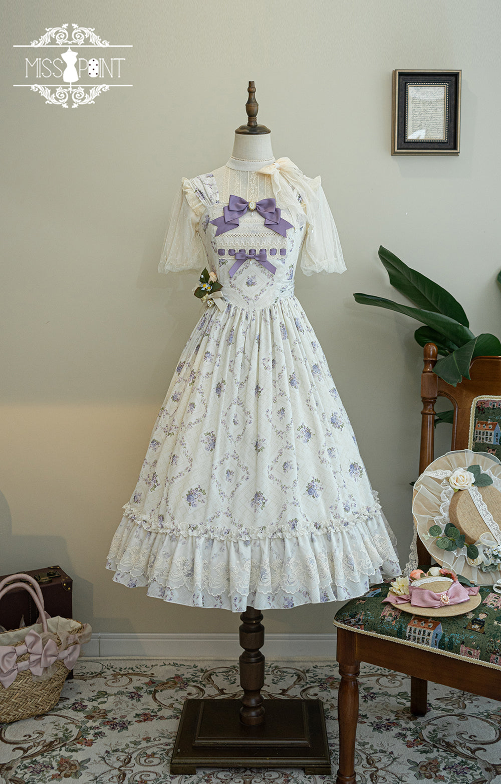 Miss Point~Customized Wood Rose 2.0 Elegant Vintage Jumper Dress 21392:302672