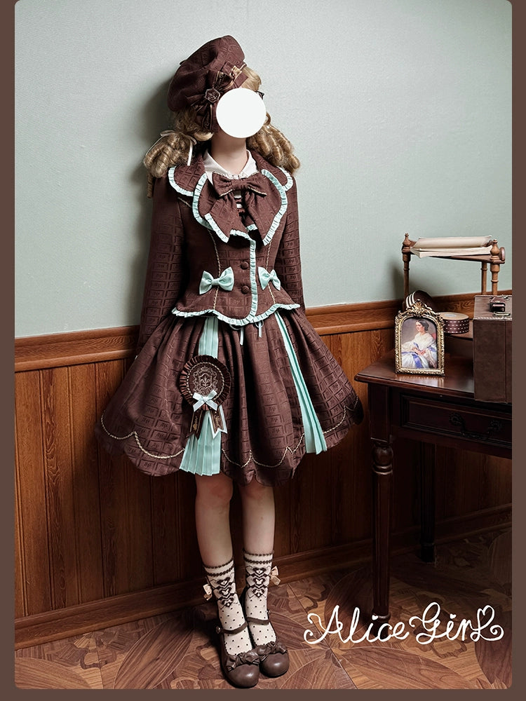 Alice Girl - Bear Chocolate Slab - Classic Lolita Slim Fit JSK & SK Dress 44309:804411