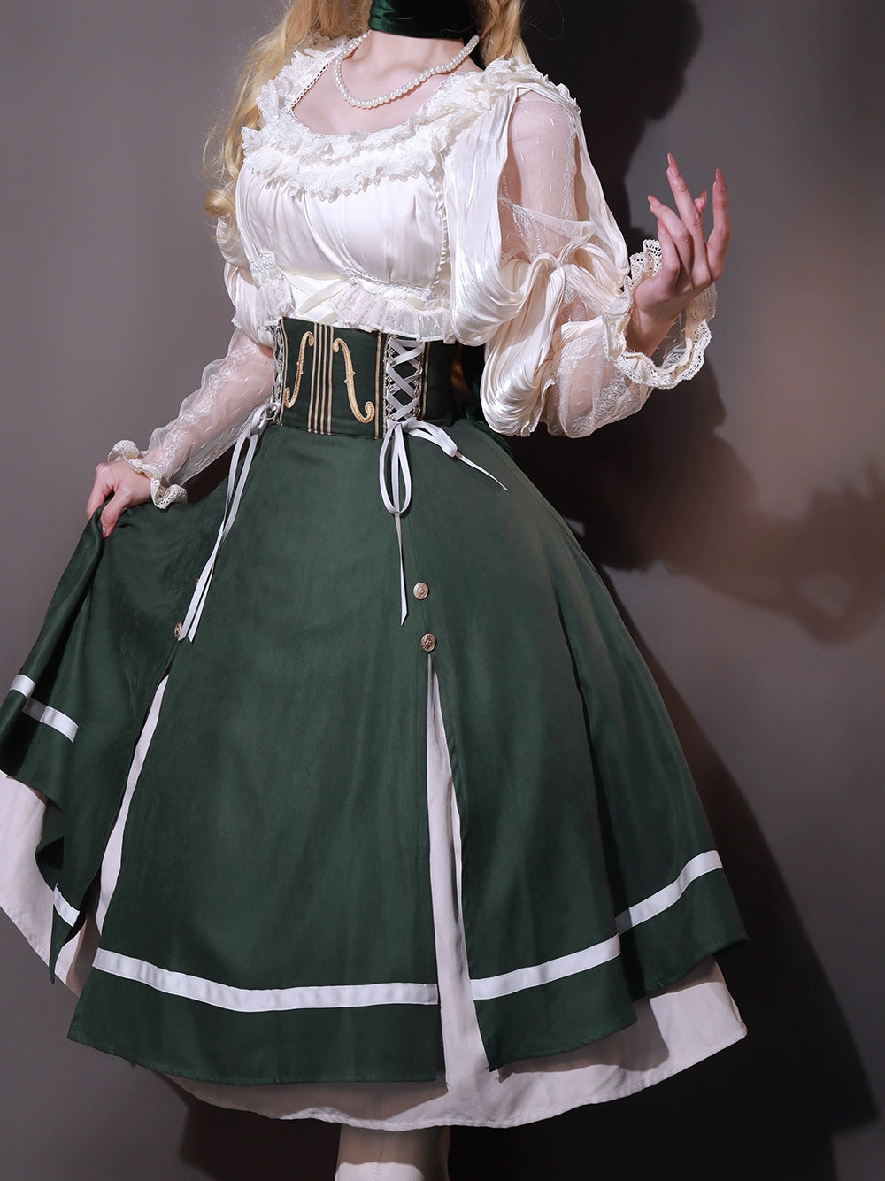 Miss Point~Golden Movement~Elegant Lolita Fishbone Skirt Customized 32242:381352