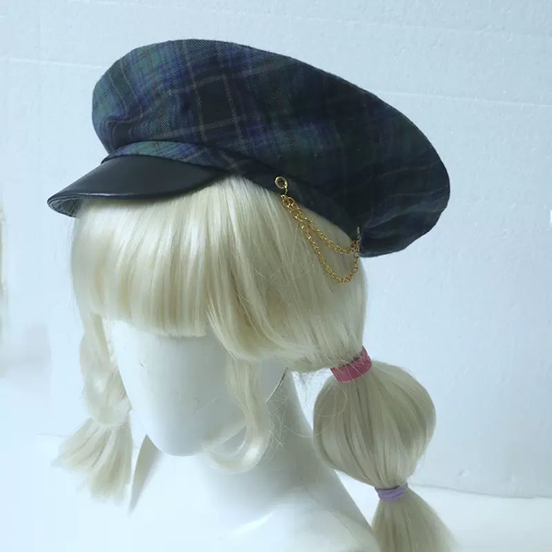 Forest Fluorescent Carps - Queen's Chess - Ouji Lolita Cape Shirt & Shorts Set S Green Hat