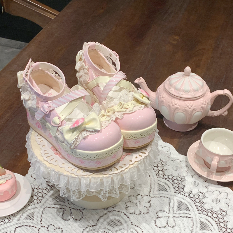 Aimee - Strawberry Limited - Sweet Lolita Platform Shoes Girlish Shoes 40588:668520