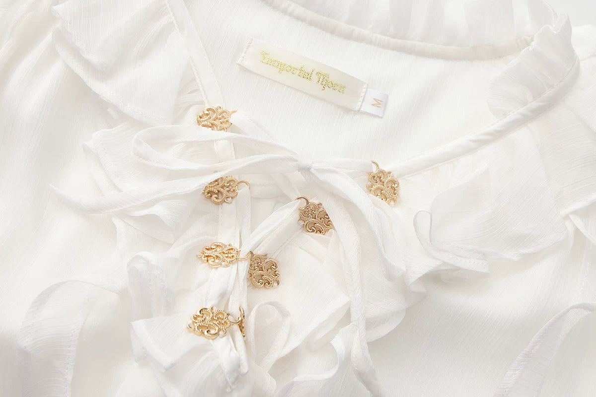 Eternal Treasure Voyage - Ouji Lolita Chiffon Blouse with Ruffles