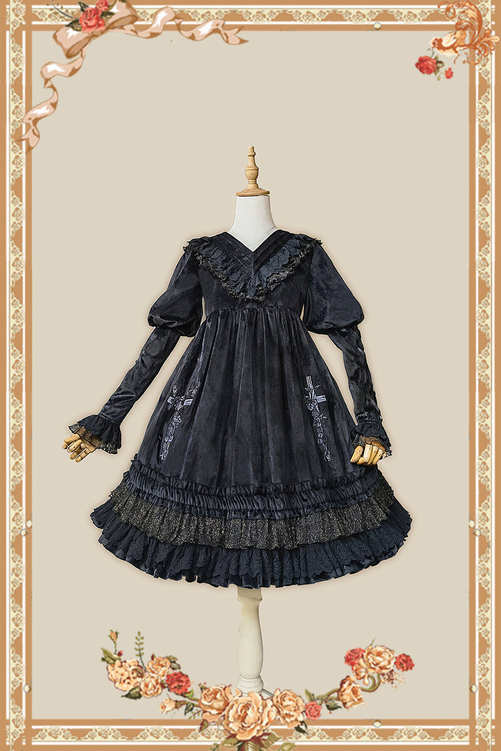 Infanta - Holy Fruit Estate - Gothic Lolita OP Dress Multicolors S black OP