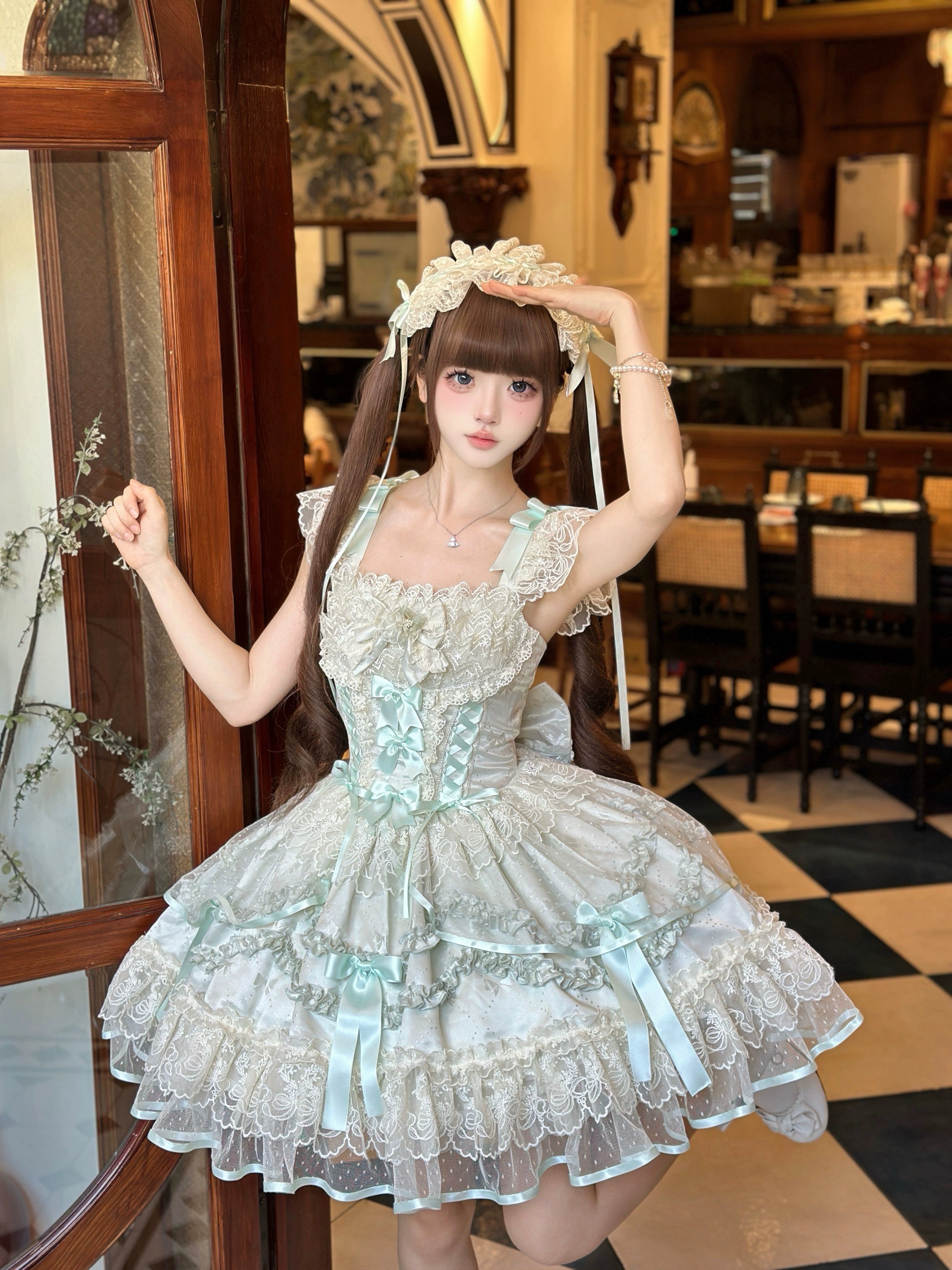Sugar Girl - Dream Whisper Butterfly - Ballet Style Sweet Lolita JSK, Adjustable Strap 43515:784223