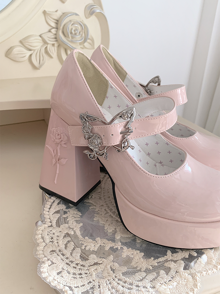 Dreamland~The cycle of all things~Lolita High Platform Shoes with Elegant Butterfly Buckle 42472:743424