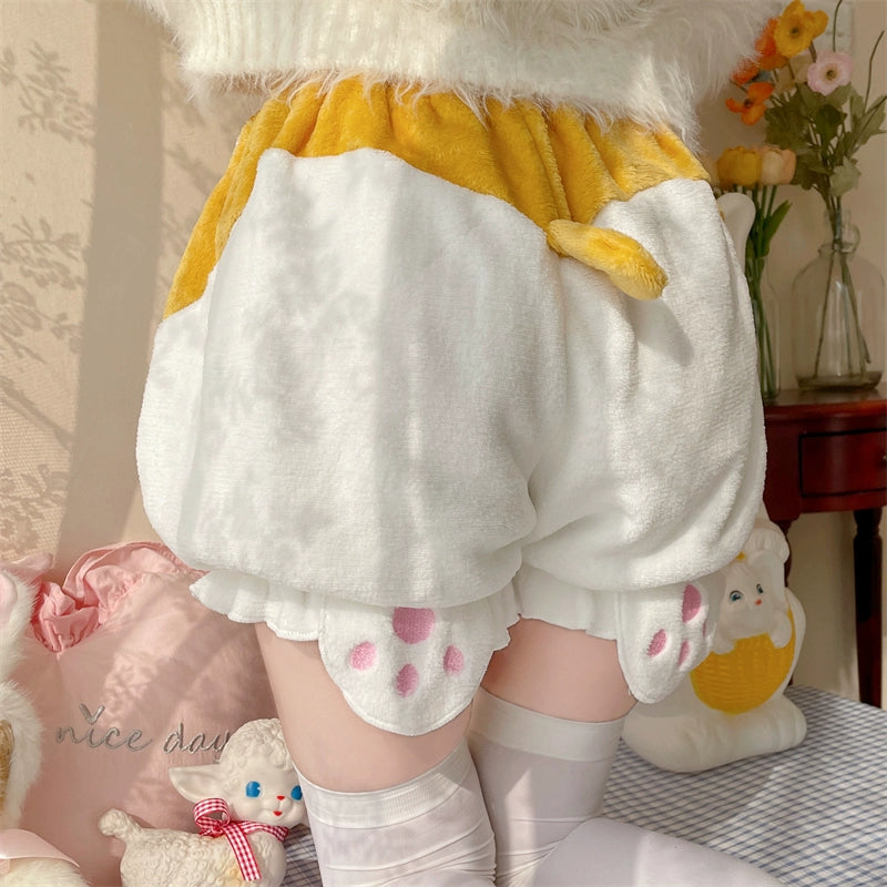 Sugar Girl - Kawaii Winter Lolita Warm Velvet Petticoat with Corgi Tail