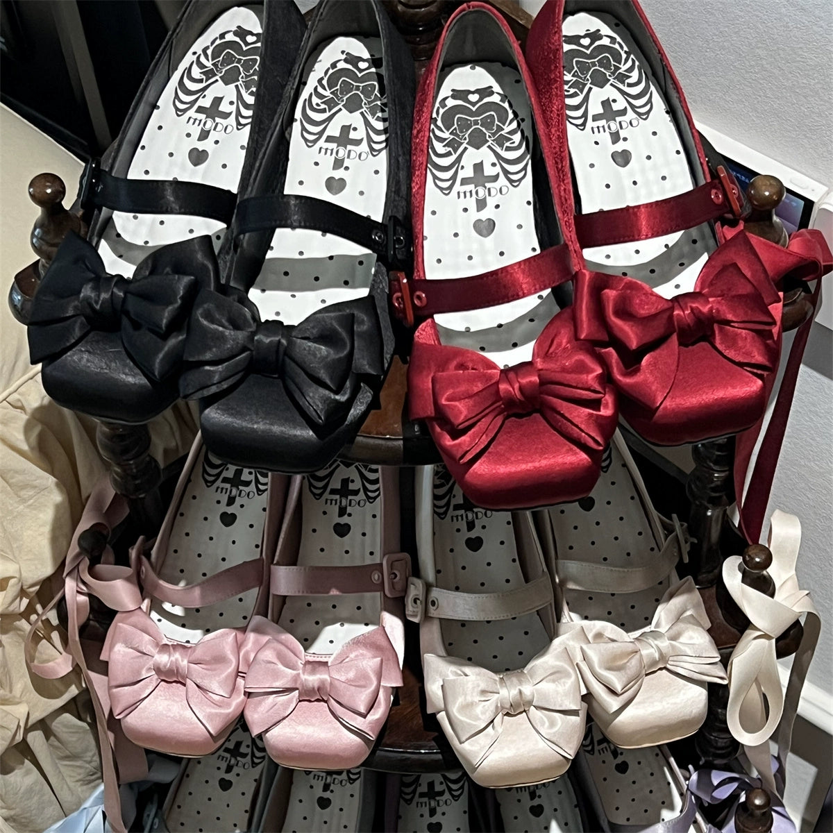 MODO - Sisi - Elegant Lolita Satin Shoes, Square Toe 43664:782527