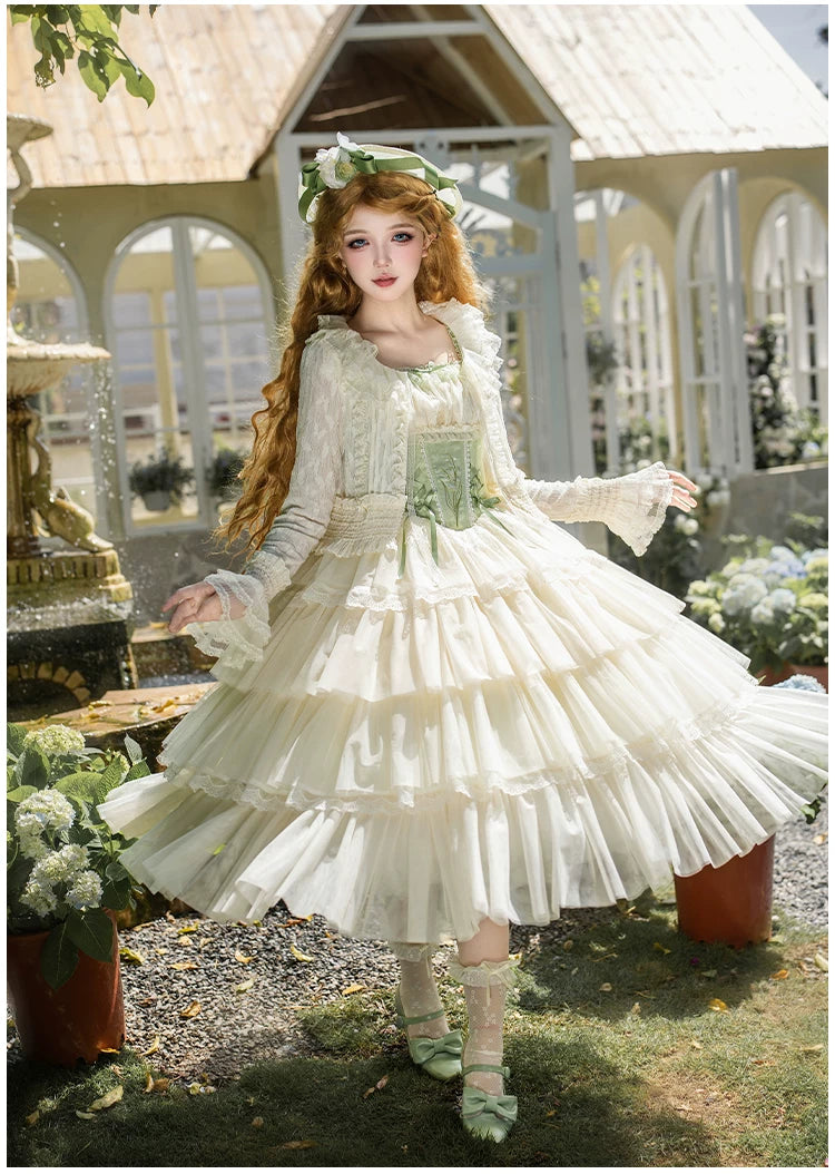 Lily of the Valley Whisper - Embroidered Classic Lolita Corset JSK Dress