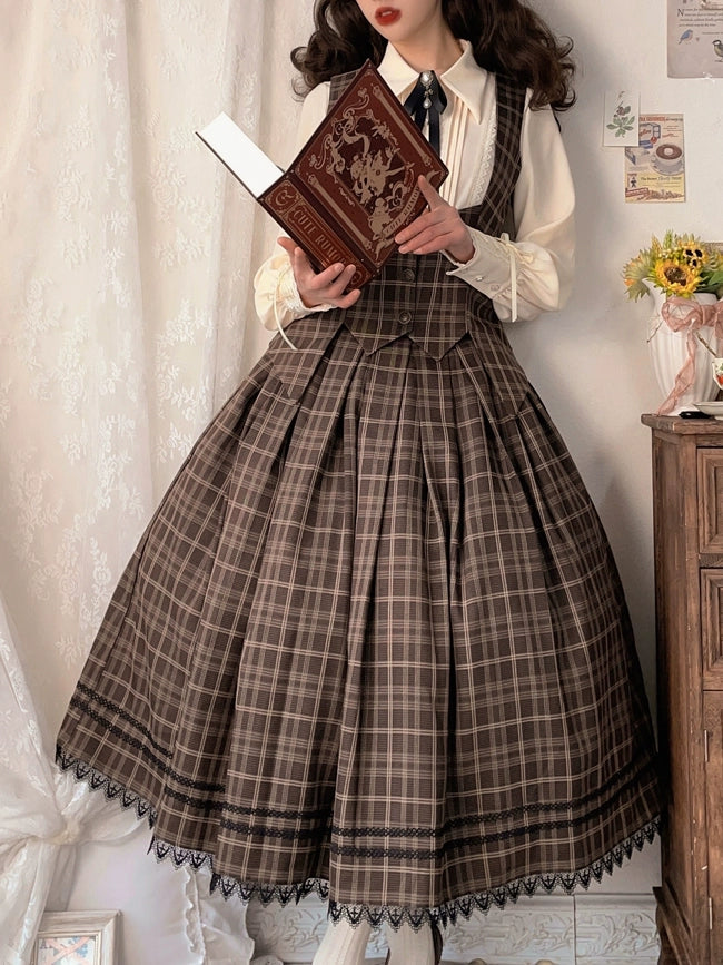 Forest Song - Griffin's Promise - Classic Lolita Skirt Striped Plaid Elegant SK