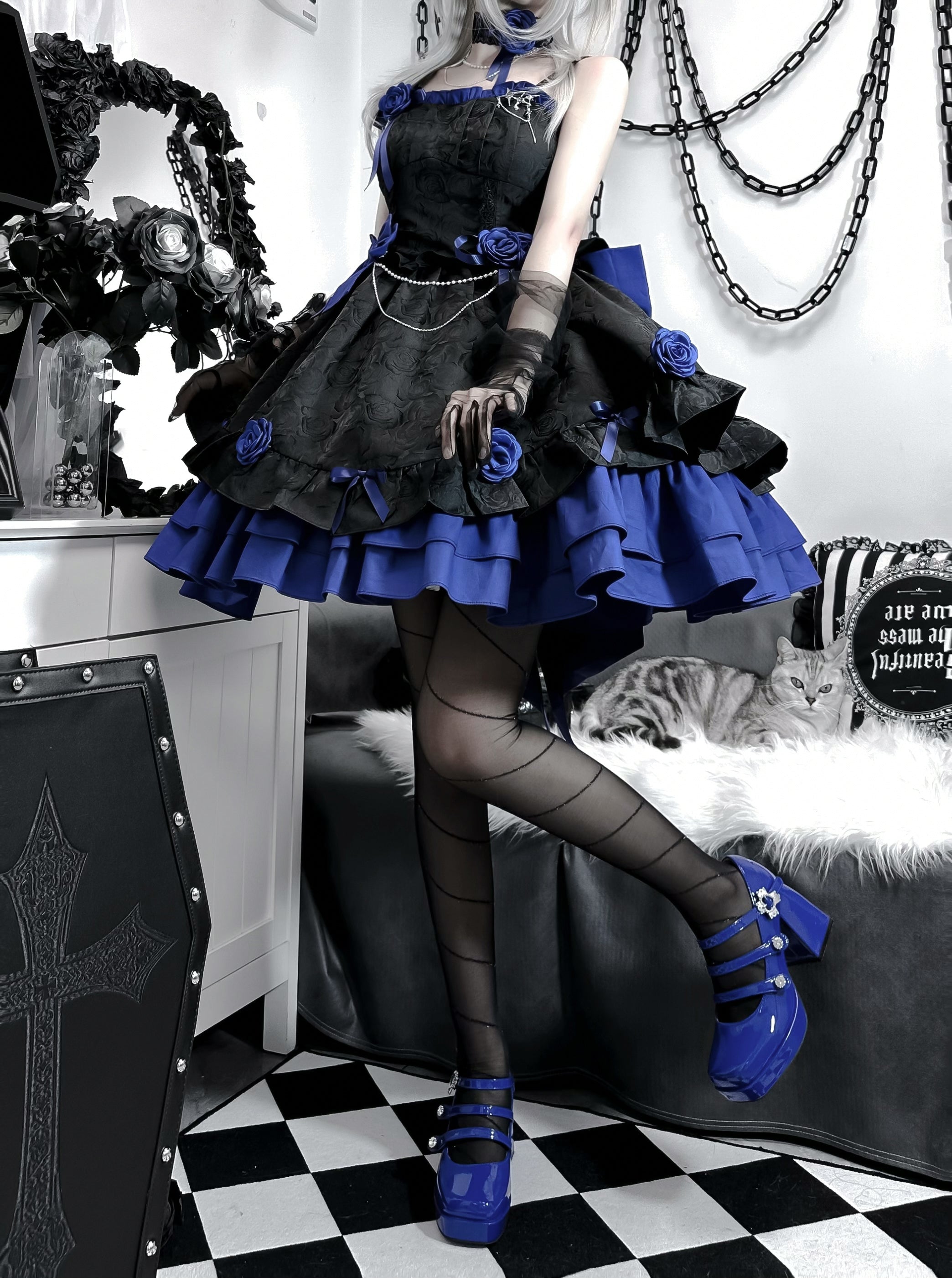 (Buyforme)Platycodon House~Romantic Contract Lolita Twin Rose Gothic JSK 19388:270834