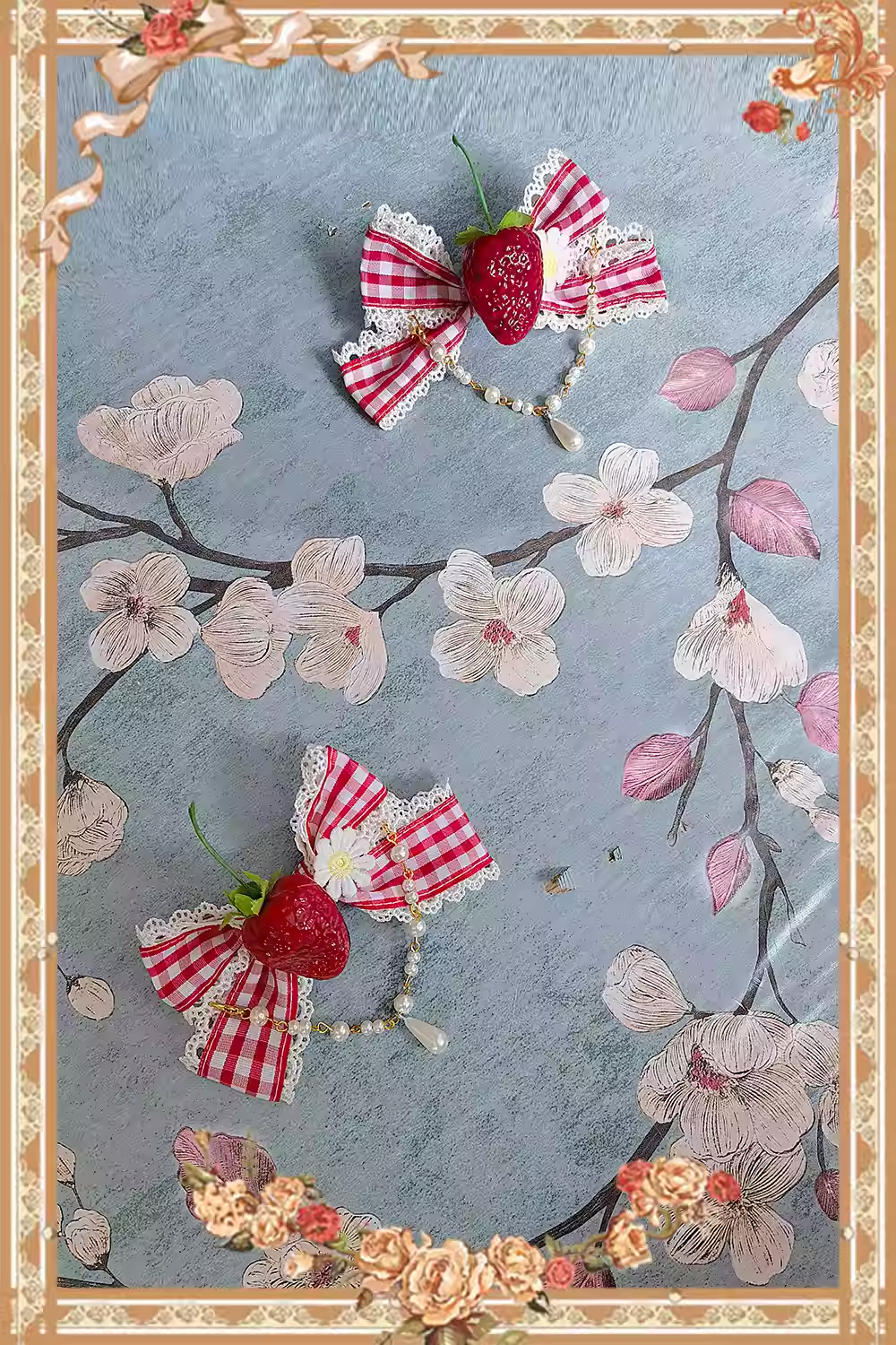 Strawberry Chef - Printed Old School Lolita Dress, Detachable Bows (M) / L M S XL) 44505:810391