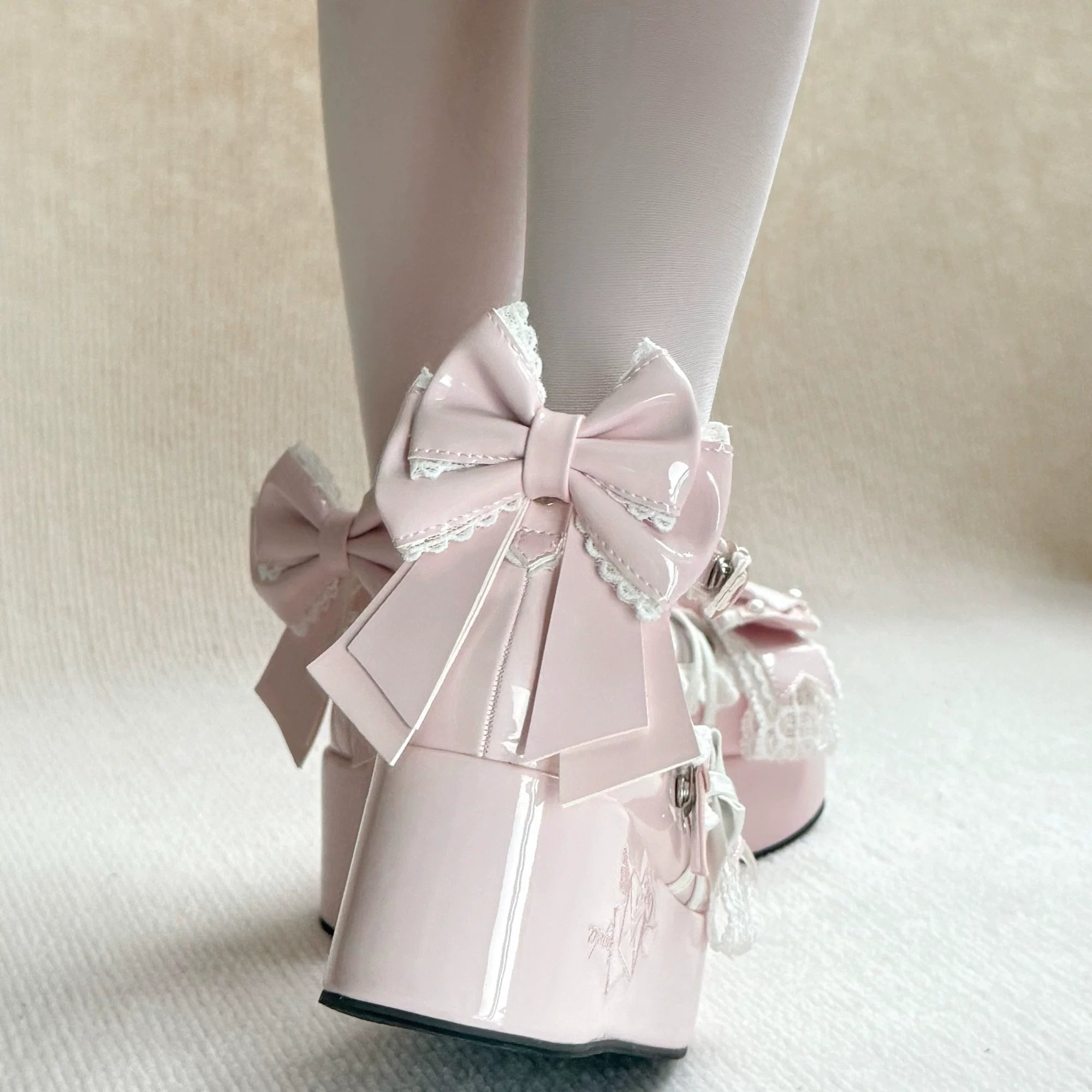 Sweet Dream Letter - Sweet Lolita High Platform Shoes, Embroidery & Bows