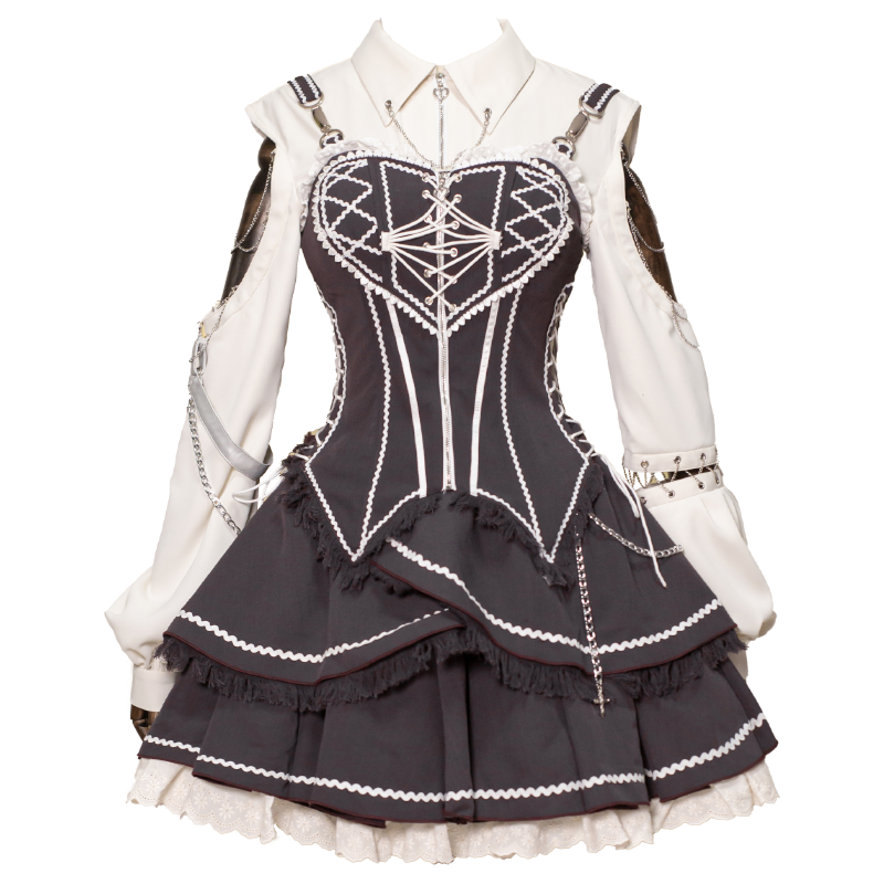 OCELOT - Love Affairs - Sweet Lolita Bodice Set Spicy Cowgirl Dress Set S Brown-purple full set (matching set in same size)