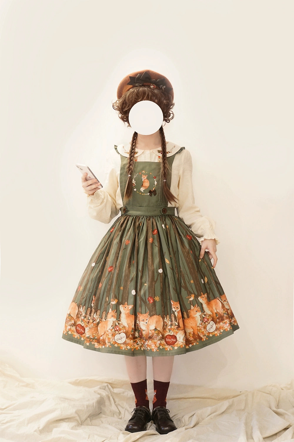 Miss Point~Fat Fox in the Forest~Elegant Lolita Skirt Detachable Chest Guard SK 37582:562260