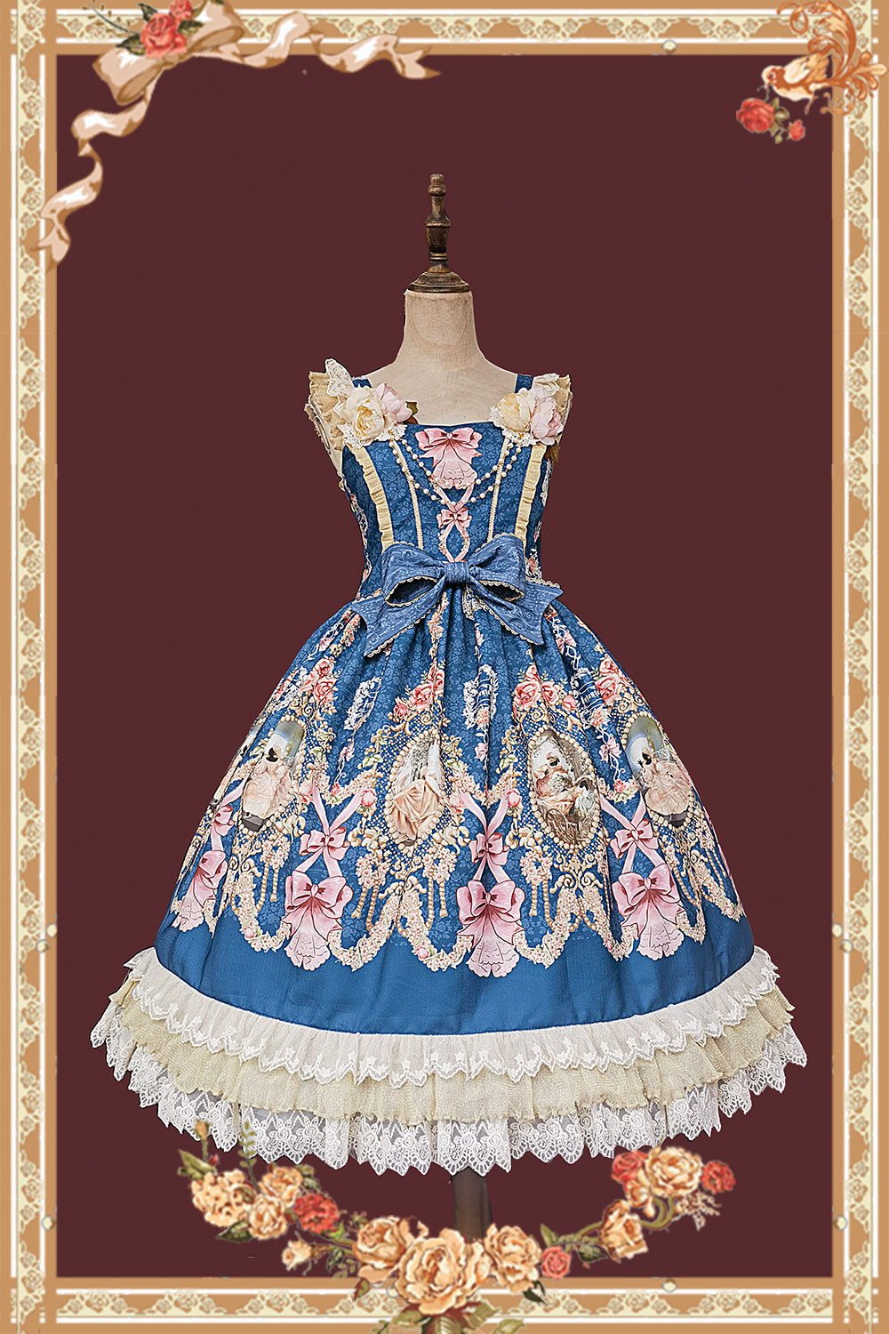 Infanta - Fairytale Town Prom - Printed Tea Party Classic Lolita JSK Suit (L M S XL) 42794:753623