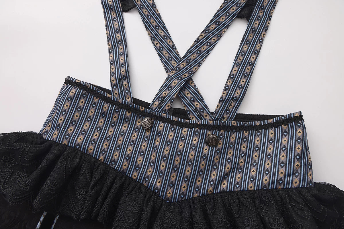 Immortal Bunny's Invitation - High-Waist Ouji Lolita Lantern Shorts, Detachable Straps