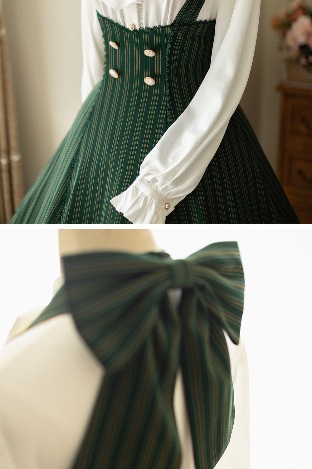 Forest Wardrobe - South of the Forest - Vintage Lolita Halter JSK Dress, French Style Blouse 44379:806091