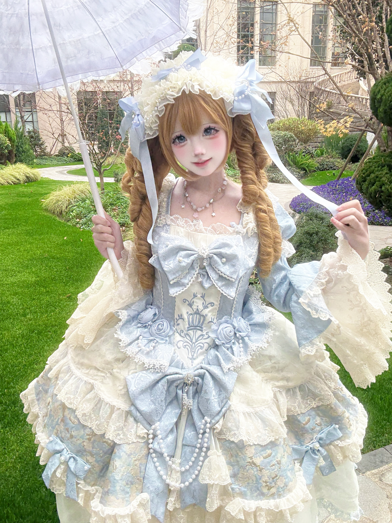 Cloris's Kiss - Gorgeous Sweet Lolita OP Dress, Detachable Hand Sleeves 44642:816937