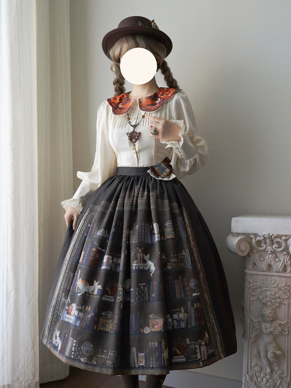 Miss Point - German Bookshelf - Classic Lolita SK, Detachable Suspenders 44026:791868