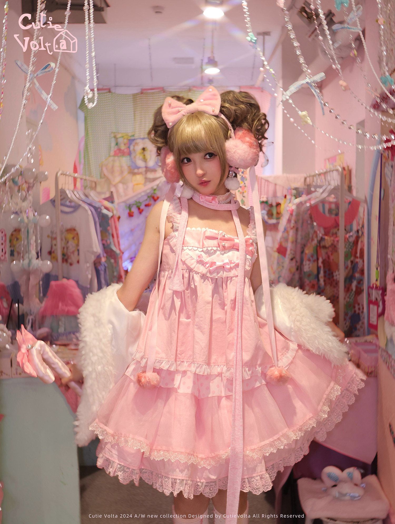 Candy Cottage - Old School Lolita Polka Dot Dress & Top Skirt Set 45522:851861