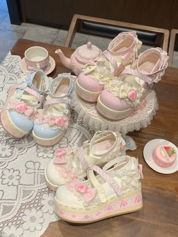 Aimee - Strawberry Limited - Sweet Lolita Platform Shoes Girlish Shoes 40588:668540