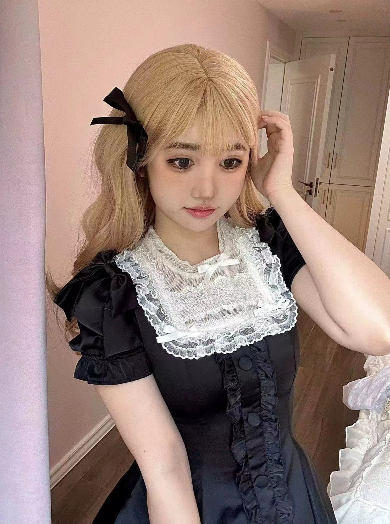 Sweet Wood - Plus Size Lolita OP Dress Summer Dress S A pair of butterfly hair clips