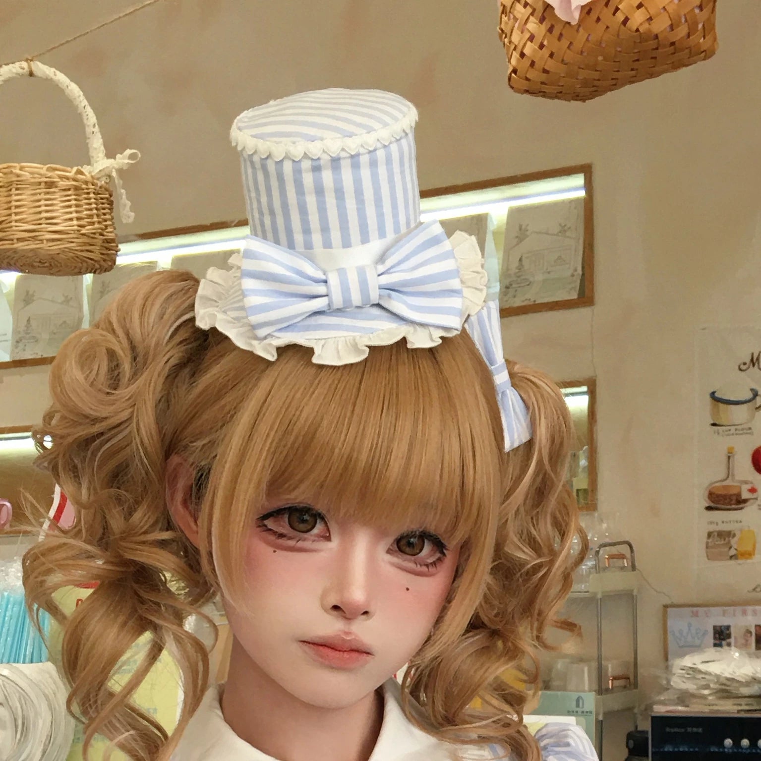 Ever-charming Miss Stripes - Striped Old School Lolita OP Dress, Detachable Apron (L M S XL) 44920:827595