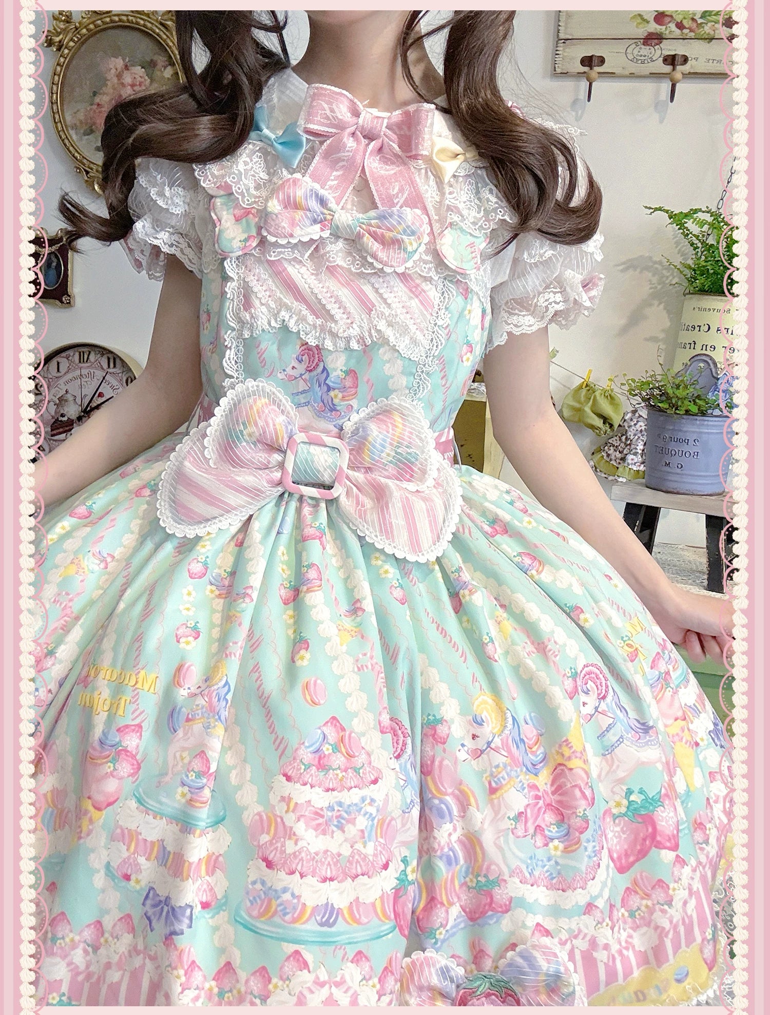 Macaron - Printed Sweet Lolita OP Dress, Old School Lolita JSK Available
