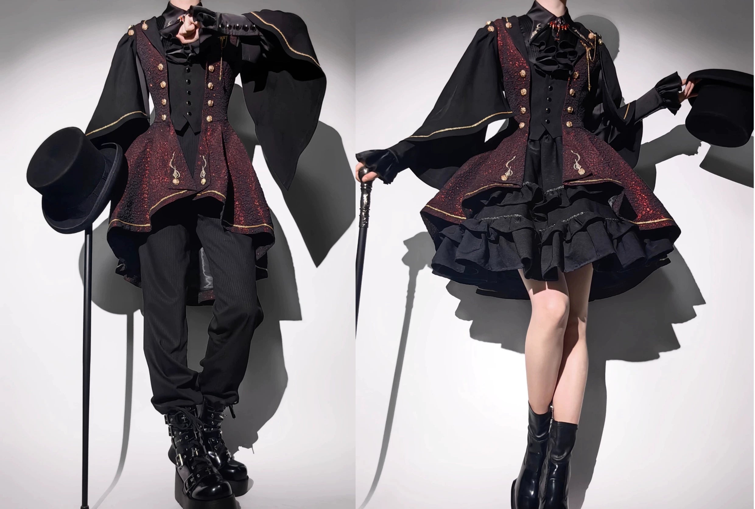 SilentMars~Fallen Moon Rule~Military Lolita Shirt Set Retro Knight Style Blouse 41196:687388