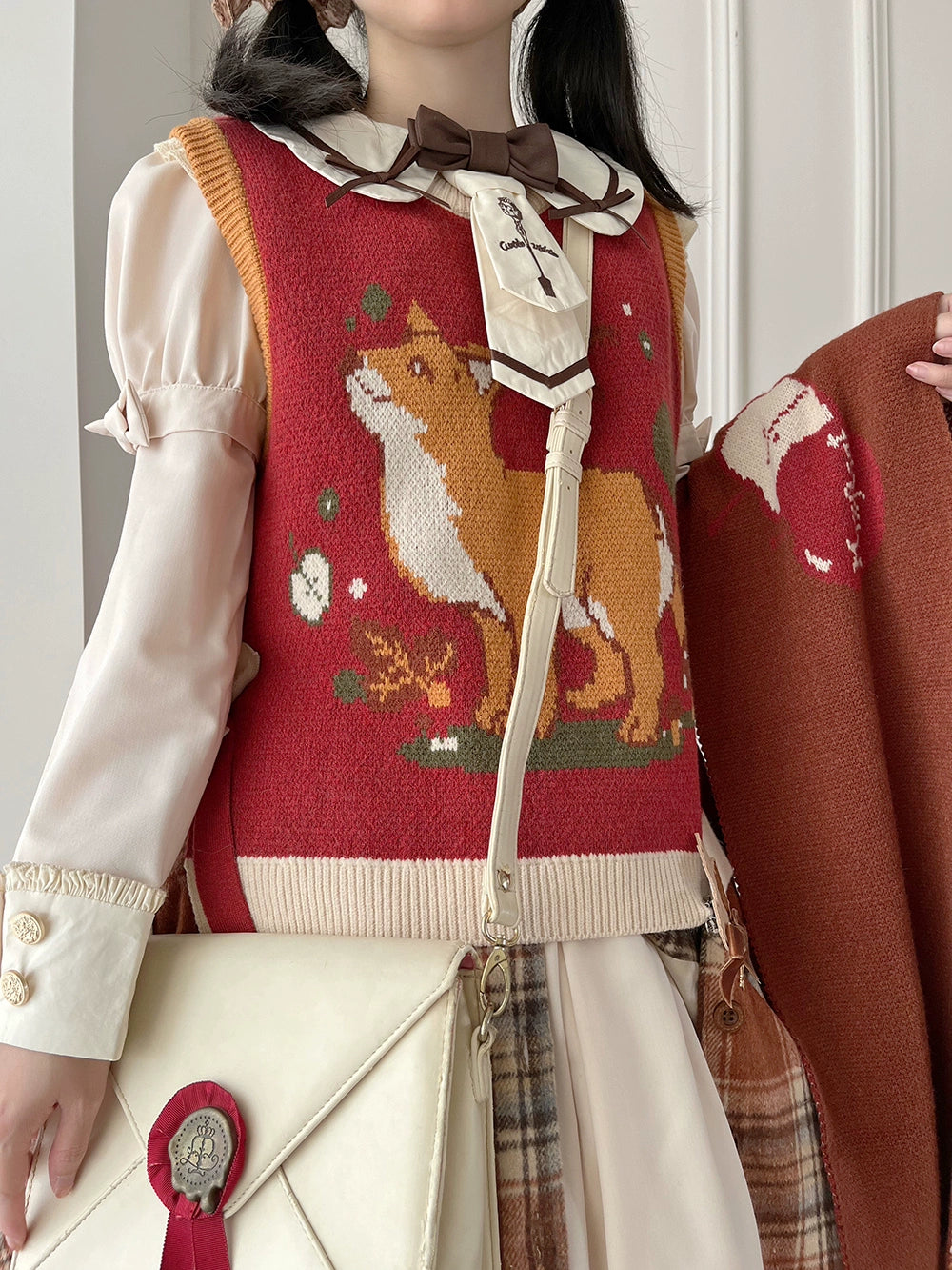 Miss Point~Fat Fox in the Forest~Kawaii Lolita Vest Customized Lolita Sweater 37100:550828