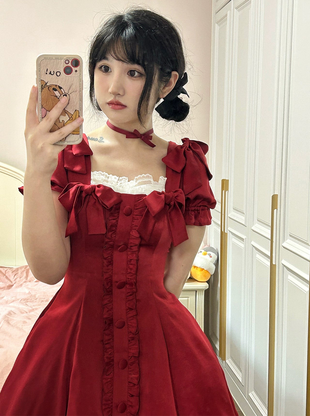 Sweet Wood - Plus Size Lolita OP Dress Summer Dress S Butterfly necklace