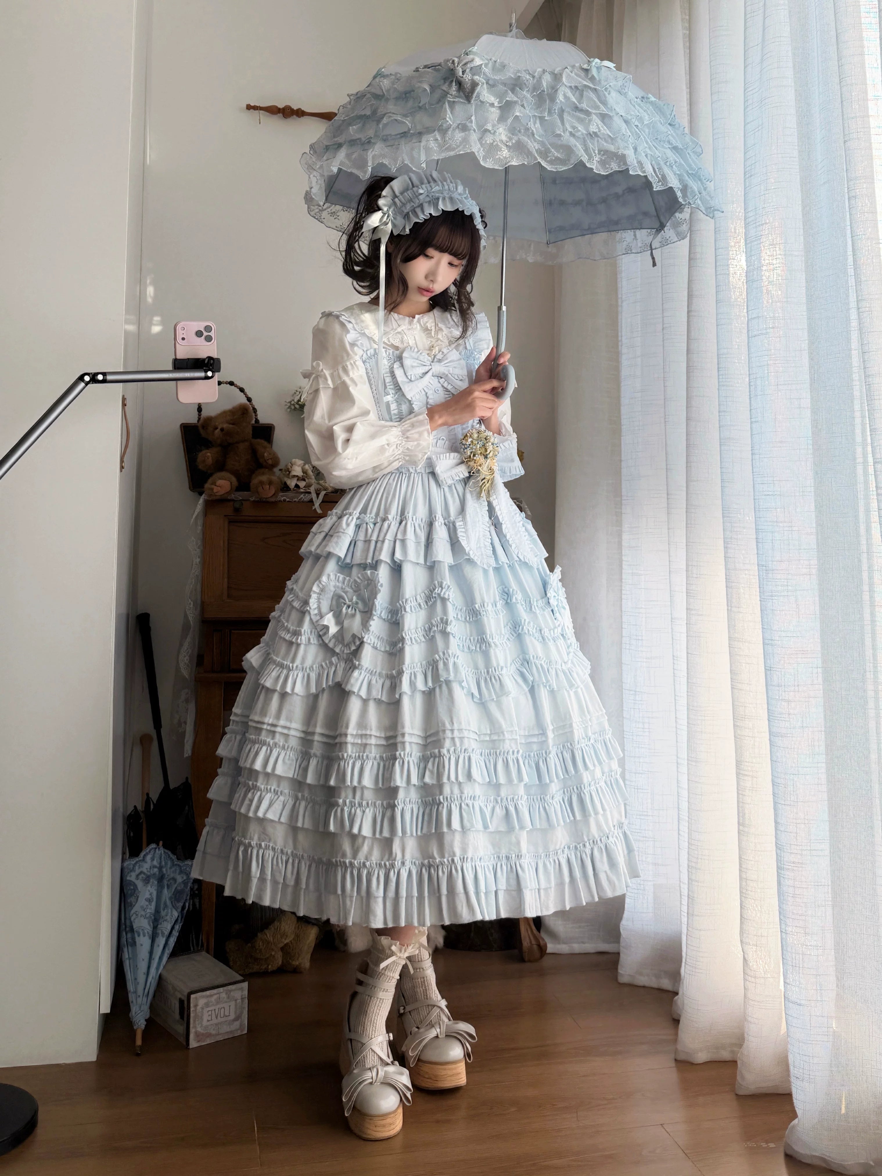 Loveheart - Solid Classic Lolita JSK Dress, Tiered Hem 44486:810047
