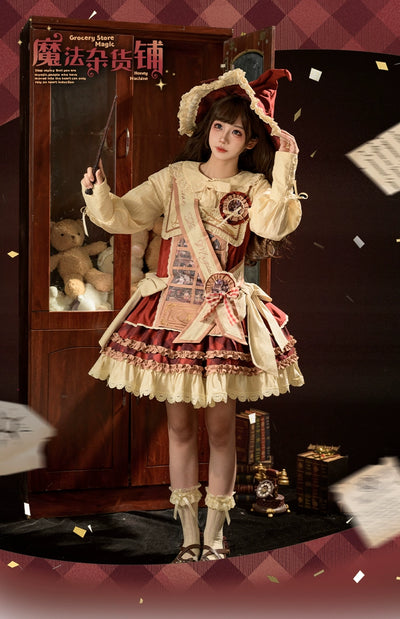 Sweetheart Vending Machine~Magic Grocery Store~Sweet Lolita Salopette Dress and Accessory Set 34736:492794