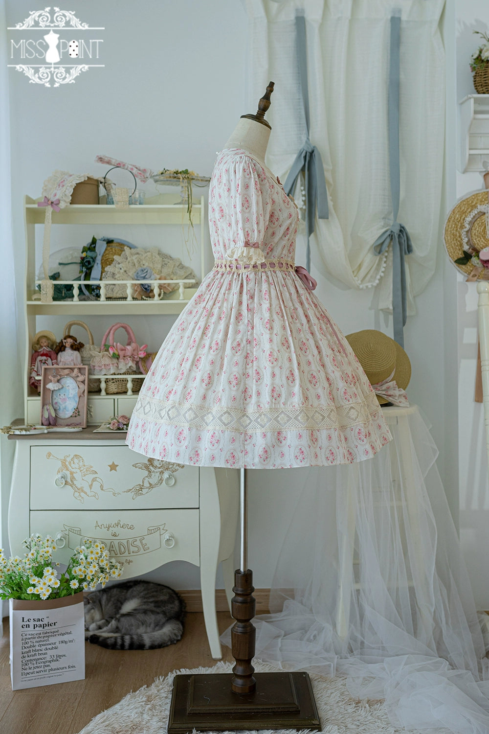 Miss Point~Customized Elegant Lolita OP Dress Cute Daily Girl Short Lolita Dress 35670:519638