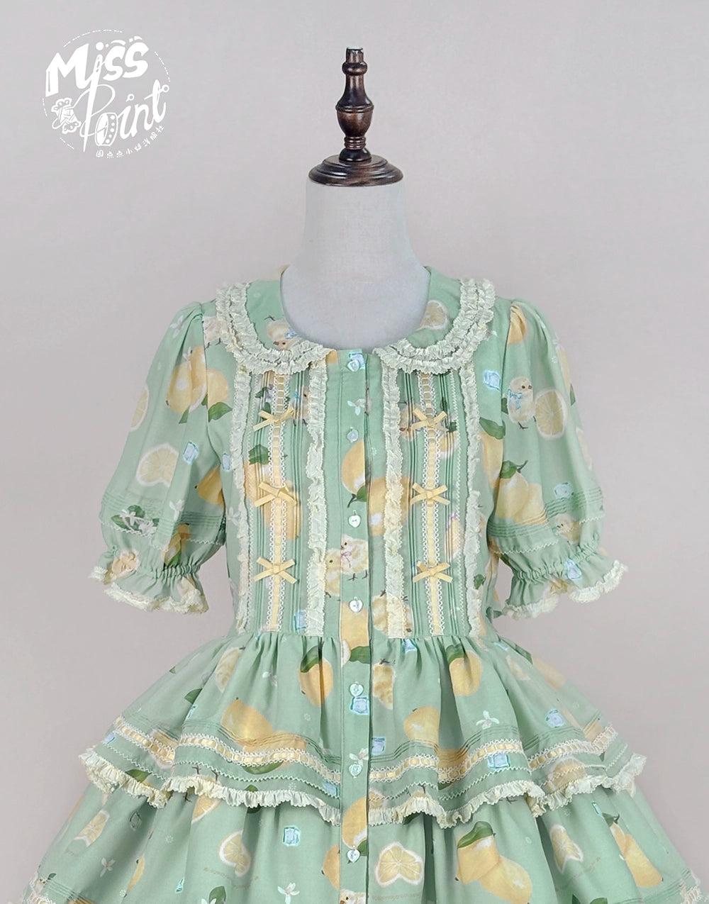 Miss Point - Lemon Chick - Country Lolita Printed OP With Button Front 42984:760441