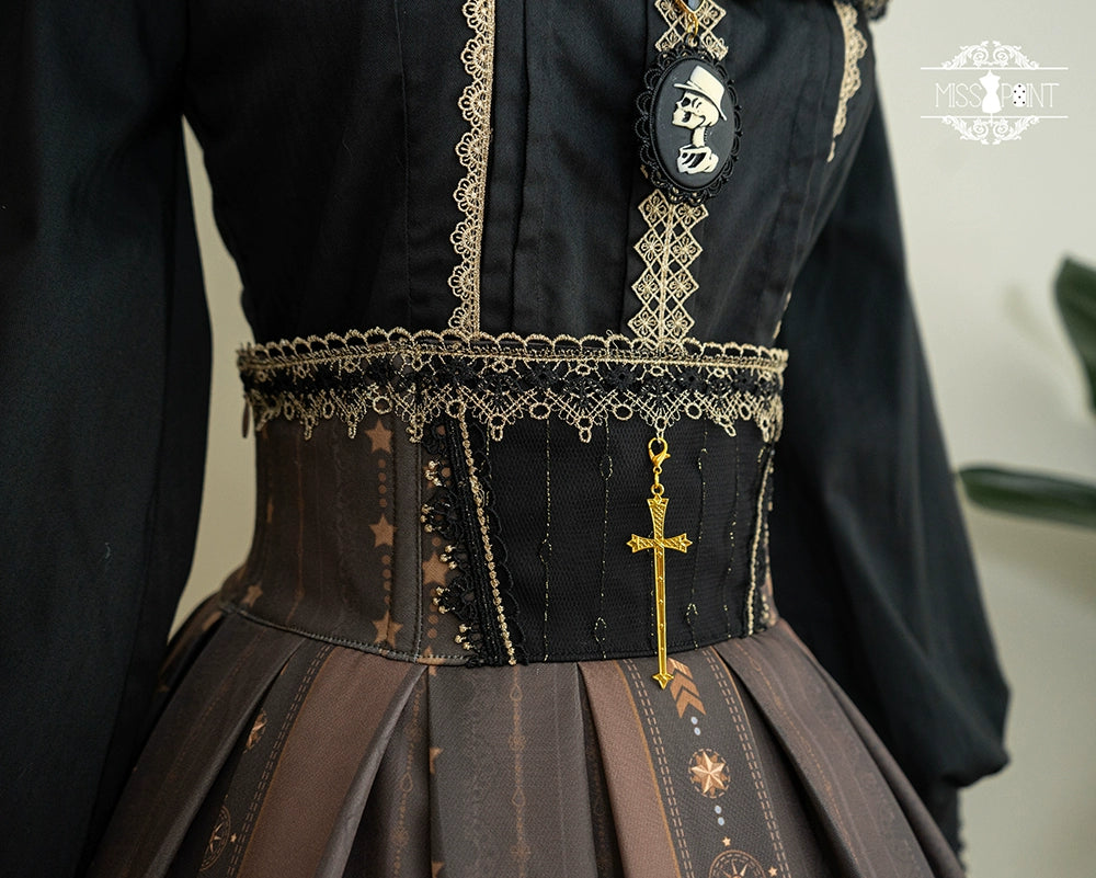 Miss Point - Demon Hunting Notes - Fishbone Gothic Lolita Skirt 33614:433820