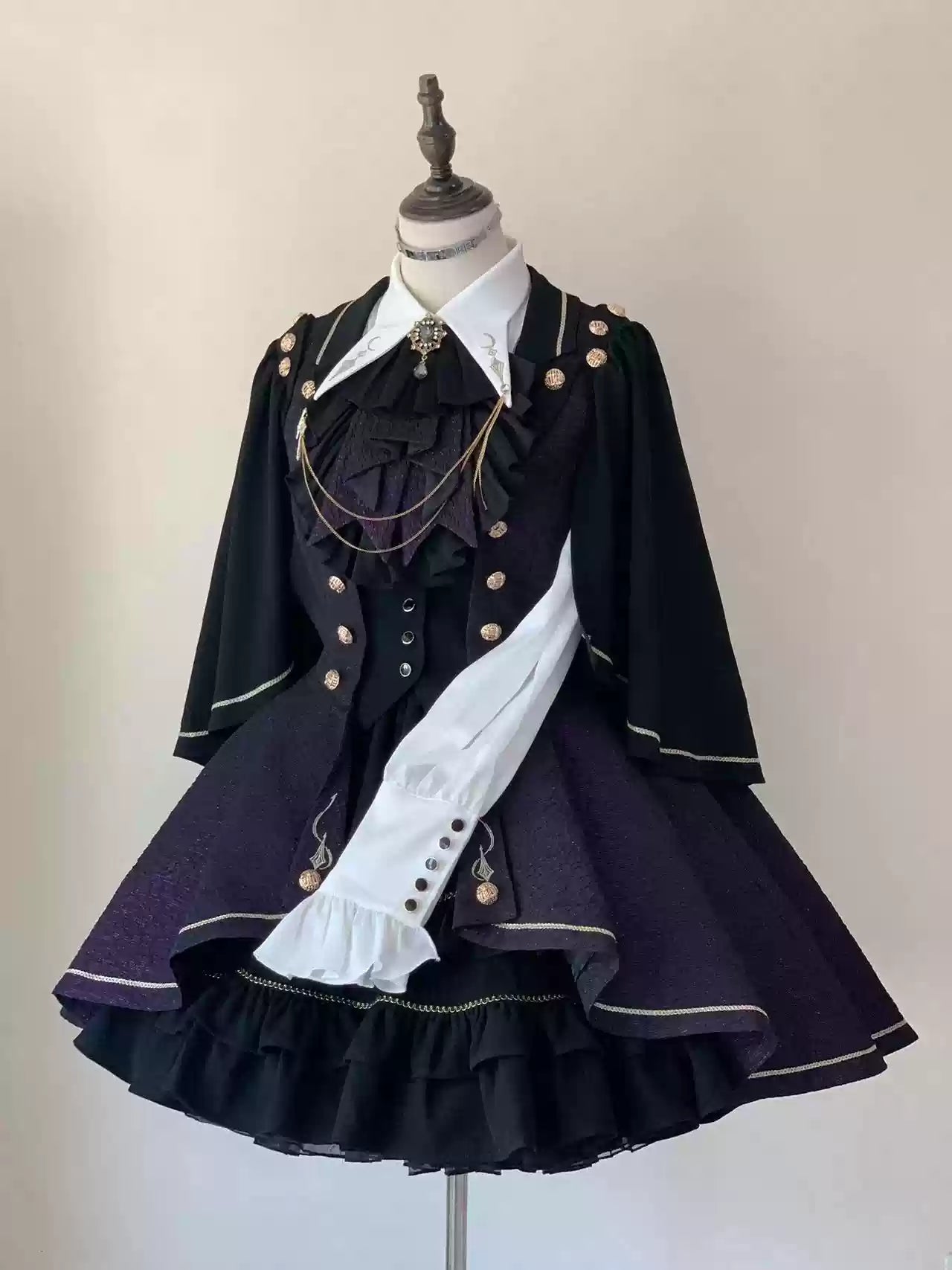 (BFM)SilentMars~Law of the Fallen Moon~Retro Lolita Vest Coat Suit Knight Style Skirt (2XL L M S XL) 33474:746181