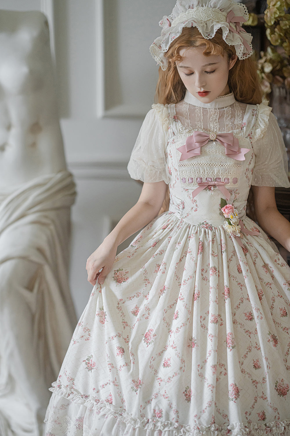 Miss Point~Customized Wood Rose 2.0 Elegant Vintage Jumper Dress 21392:302542