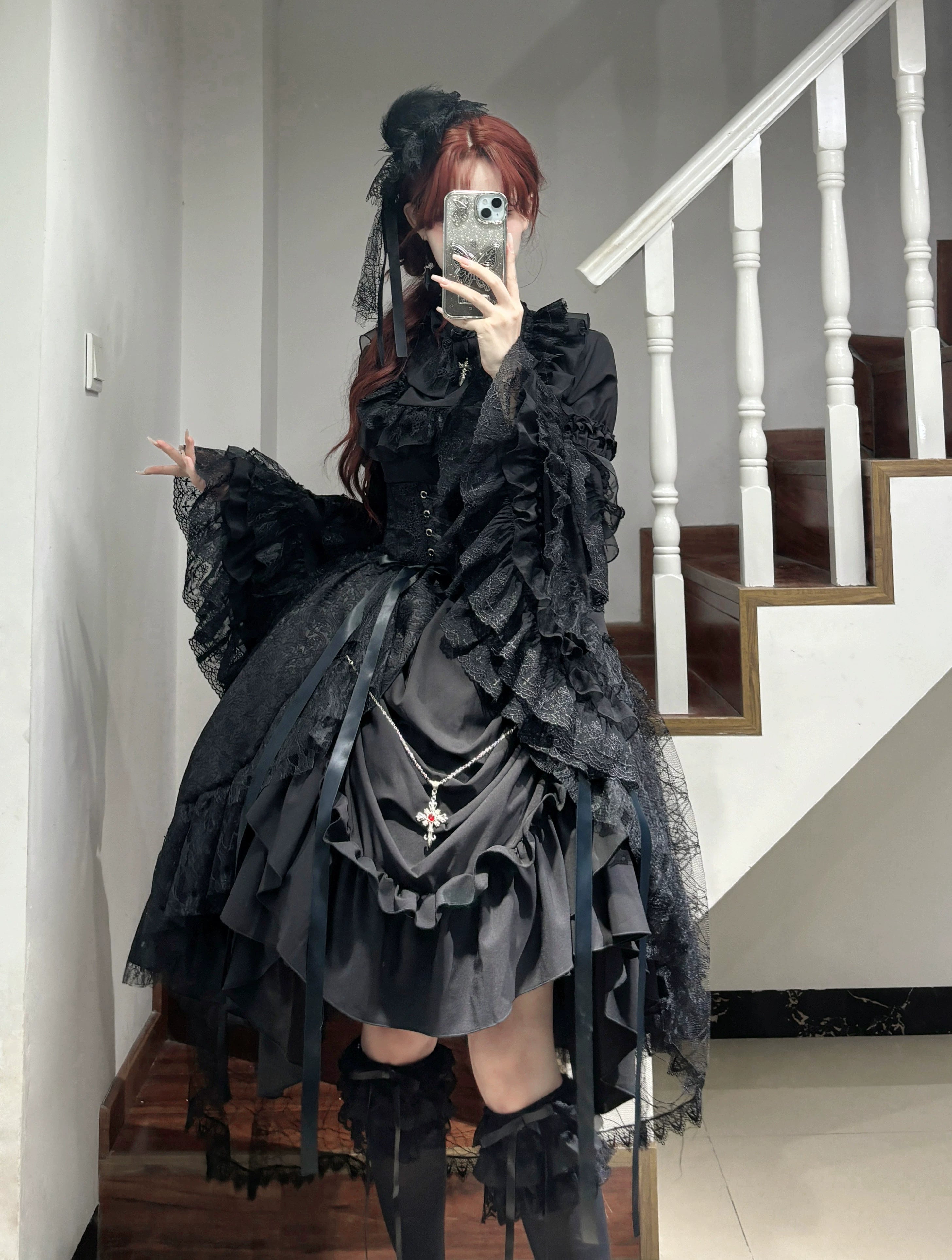 Nightingale Girl - Eternal Taboo - Gothic Lolita Dress Princess Sleeve Shirt