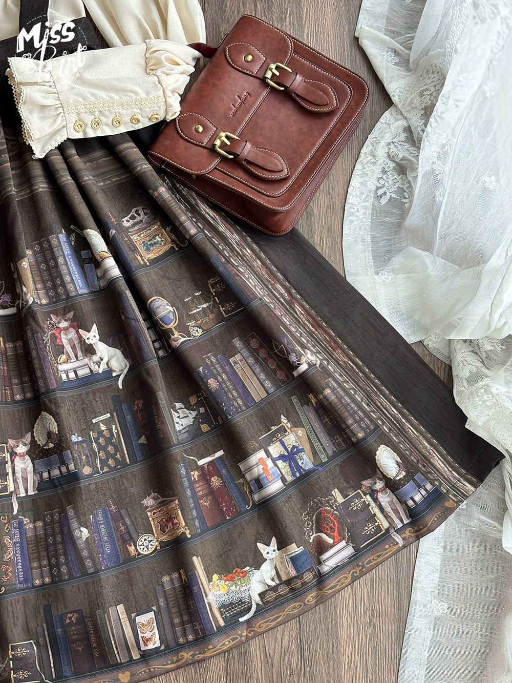 Miss Point - German Bookshelf - Classic Lolita SK, Detachable Suspenders 44026:791867