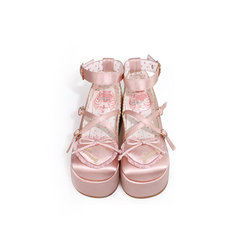 MODO - Deep Sleep Dream - Kawaii Lolita Shoes Muffin Platform Round Toe 34 pink