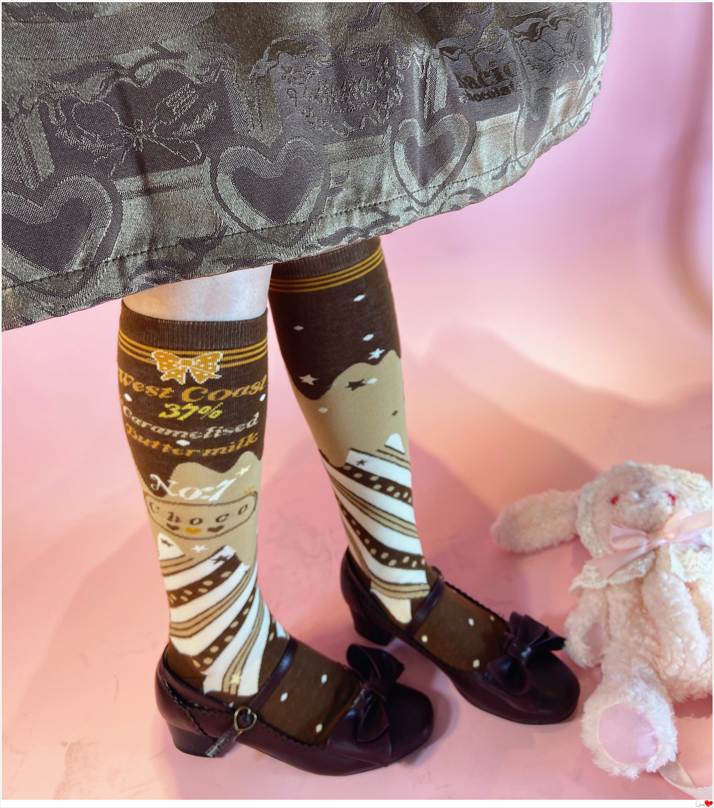 Yukines Box~Kawaii Lolita Chocolate Color Cotton Socks 22190:323720