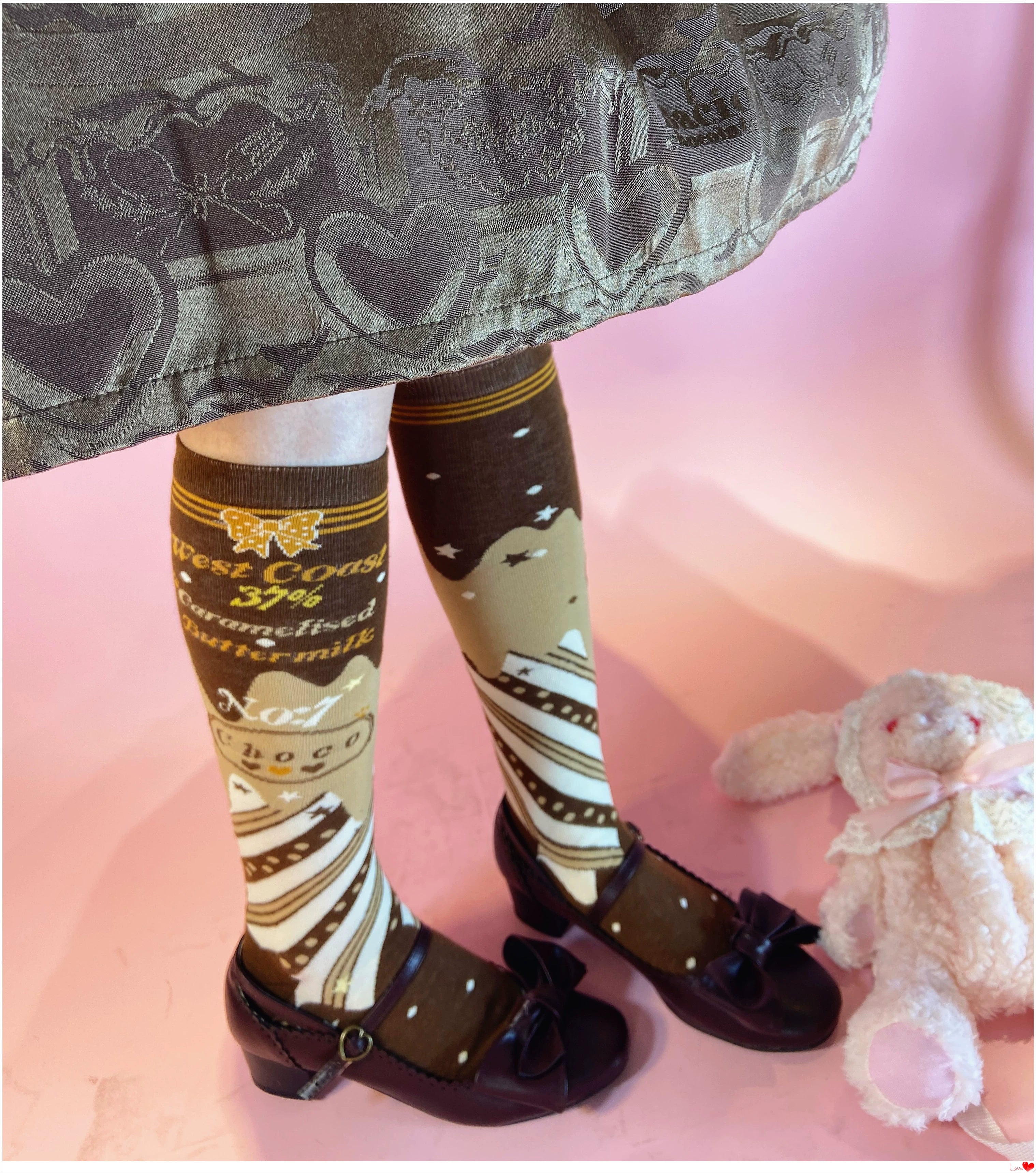 Yukines Box~Kawaii Lolita Chocolate Color Cotton Socks 22190:323736