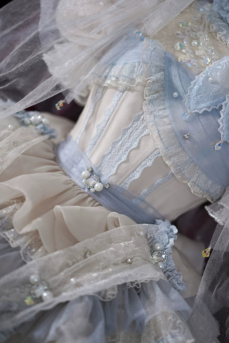 Sweet Lolita Accessories, Bow & Crystal Decor for Tea Party