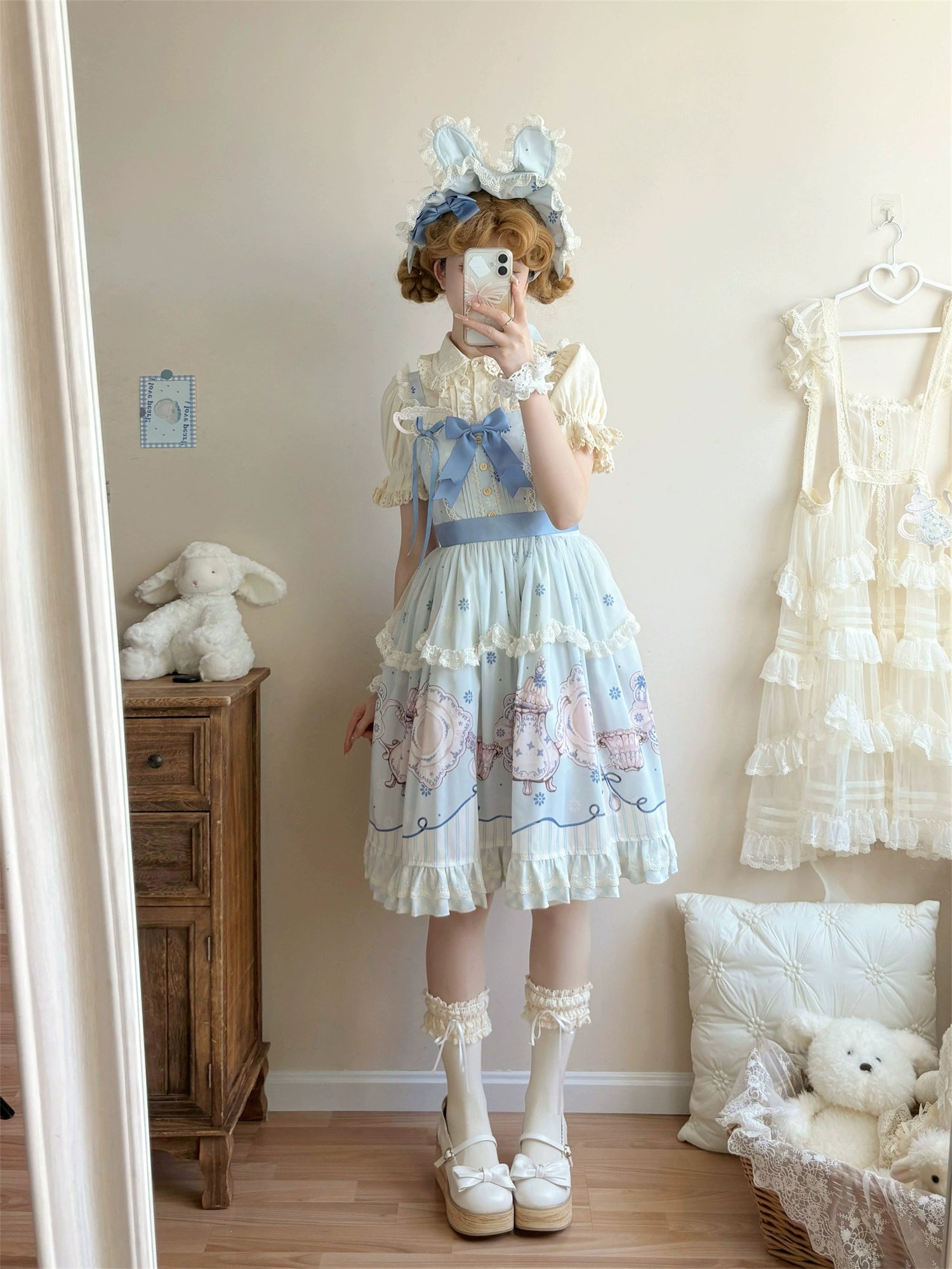 Uncle's Workshop - Veronica Spring Tea - Plate Printed Sweet Lolita Dress
